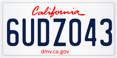 CA license plate 6UDZ043