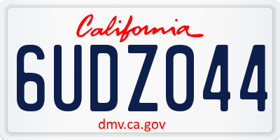 CA license plate 6UDZ044