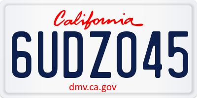CA license plate 6UDZ045