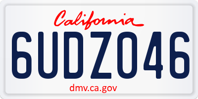 CA license plate 6UDZ046