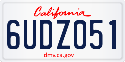 CA license plate 6UDZ051