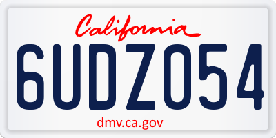 CA license plate 6UDZ054