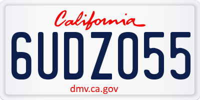 CA license plate 6UDZ055