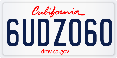 CA license plate 6UDZ060