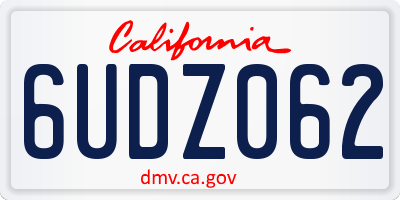 CA license plate 6UDZ062