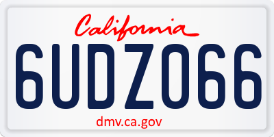 CA license plate 6UDZ066