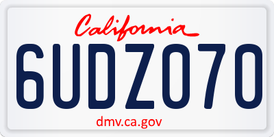 CA license plate 6UDZ070