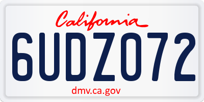 CA license plate 6UDZ072
