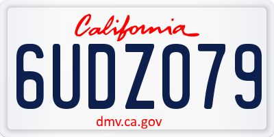 CA license plate 6UDZ079