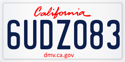 CA license plate 6UDZ083