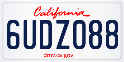 CA license plate 6UDZ088