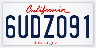 CA license plate 6UDZ091