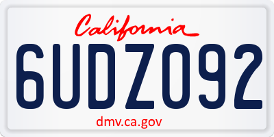 CA license plate 6UDZ092