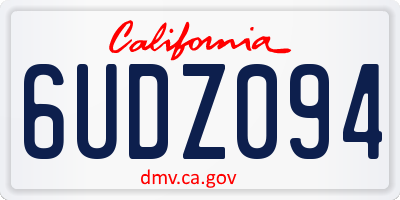 CA license plate 6UDZ094