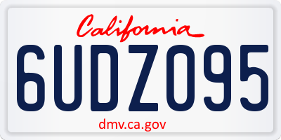 CA license plate 6UDZ095