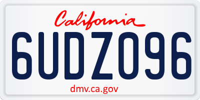 CA license plate 6UDZ096