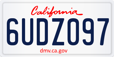 CA license plate 6UDZ097