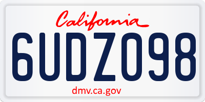 CA license plate 6UDZ098