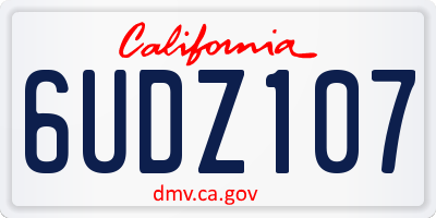 CA license plate 6UDZ107