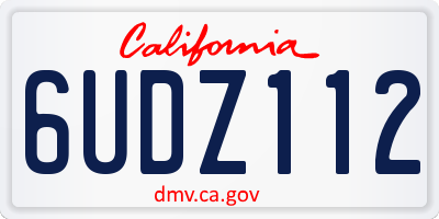 CA license plate 6UDZ112