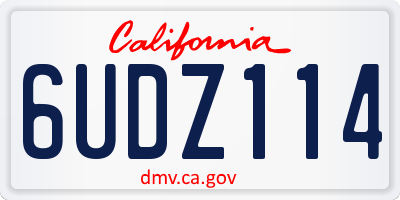 CA license plate 6UDZ114