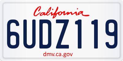 CA license plate 6UDZ119