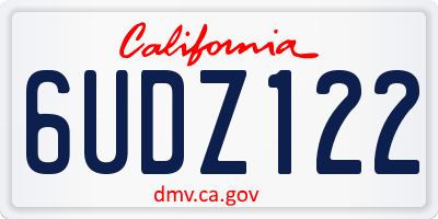 CA license plate 6UDZ122