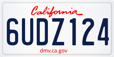 CA license plate 6UDZ124