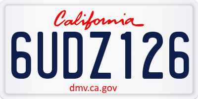 CA license plate 6UDZ126