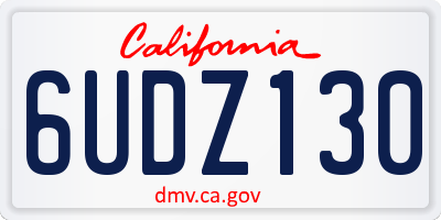 CA license plate 6UDZ130