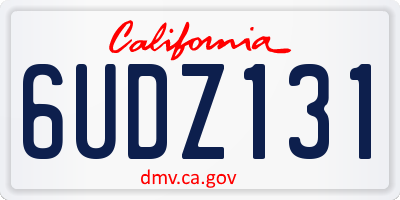 CA license plate 6UDZ131