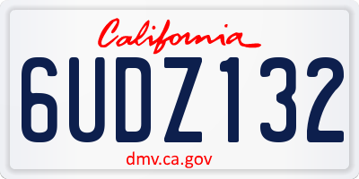 CA license plate 6UDZ132