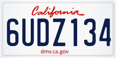 CA license plate 6UDZ134