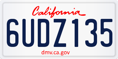 CA license plate 6UDZ135