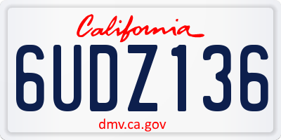 CA license plate 6UDZ136