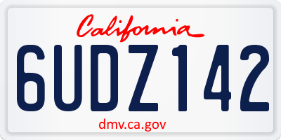 CA license plate 6UDZ142