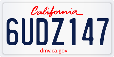 CA license plate 6UDZ147