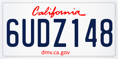 CA license plate 6UDZ148