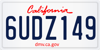 CA license plate 6UDZ149