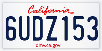 CA license plate 6UDZ153