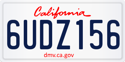 CA license plate 6UDZ156