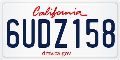 CA license plate 6UDZ158