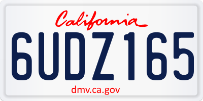 CA license plate 6UDZ165