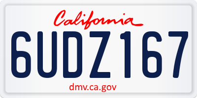 CA license plate 6UDZ167