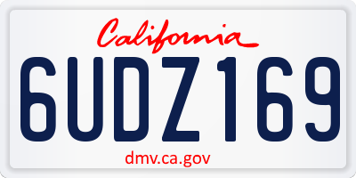 CA license plate 6UDZ169
