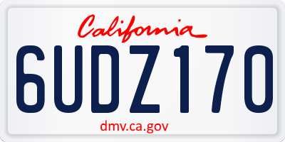 CA license plate 6UDZ170