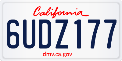 CA license plate 6UDZ177