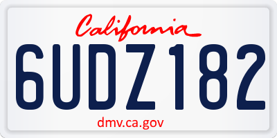 CA license plate 6UDZ182