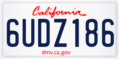 CA license plate 6UDZ186