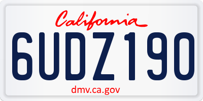CA license plate 6UDZ190
